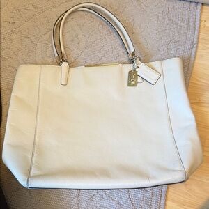 Coach Madison Saffiano Leather Tote Ivory